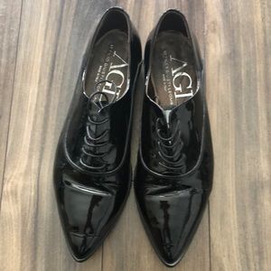 AGL patent leather pointed toe oxfords